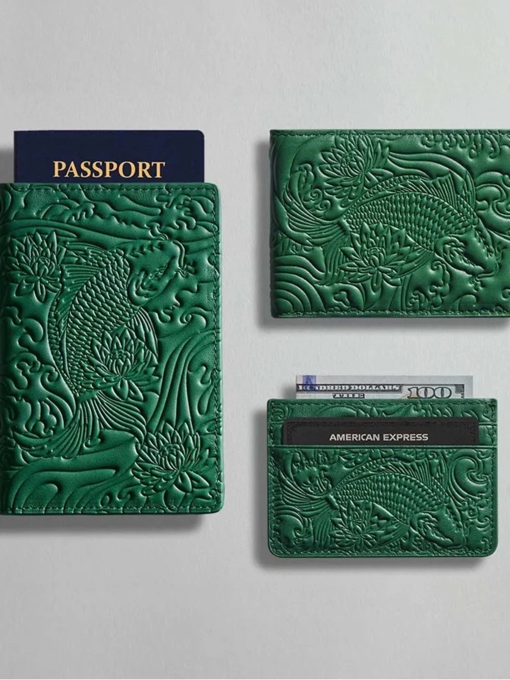IZUKI Emerald Green Koi Card Holder - NWT